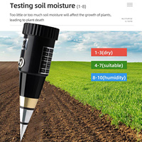 Sonde conique pour la détection de l'humidité du sol, testeur 2-en-1 de pH et d'humidité, utilisable pour le rempotage des plantes dans les sols durs des terres agricoles