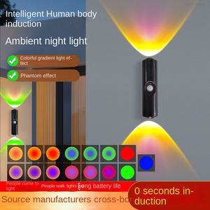 Lampe murale sans fil à LED intelligente pour la maison, lumière nocturne, dégradé de couleurs RVB, rechargeable, magnétique, lampe de coucher de soleil pour chambre à coucher et salon - Product Image 2