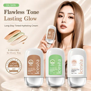 Icesea OEM/ODM Vente en gros Crème hydratante teintée longue durée SPF Peau grasse Contrôle du sébum Estompe les pores 3 teintes Crème BB légère 50g - Product Image 2