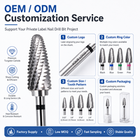 Yaqin OEM ODM disponible, fraise à ongles professionnelle de 3/32 pouces à forme conique dentelée pour outils de manucure et pédicure, fraise électrique pour manucure