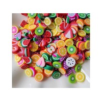 Autocollants décoratifs pour Nail Art, tranches en argile polymère, en forme de fruits, bricolage, mignon, décoration, Scrapbook, 10 pièces