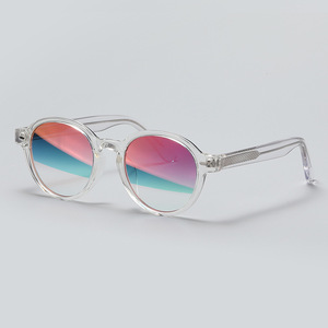 Gafas de sol redondas con montura completa para hombre, lentes de espejo, protección UV 100%, protección solar para adultos - Product Image 4