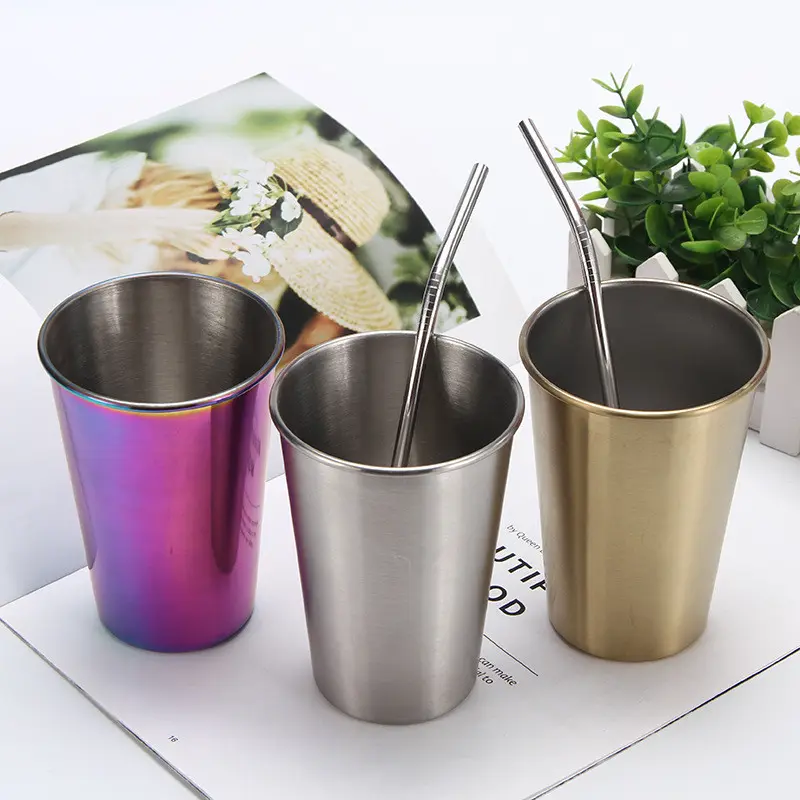 Stainless Steel Wine Glasses Cup Outdoor Beer Key Chain Cup Camping Whiskey Jiuce Travel Mugs Tumblers