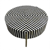 Table basse de luxe en MDF de pin noir et incrustations en os, faite à la main, écologique, imperméable, légère, moderne, pour salon et décoration intérieure – Le meilleur choix