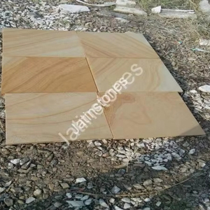 Dalles et carreaux en grès jaune naturel du désert pour revêtement mural, revêtement de sol, allée de jardin, patio, aménagement paysager, pierre de construction extérieure - Product Image 5