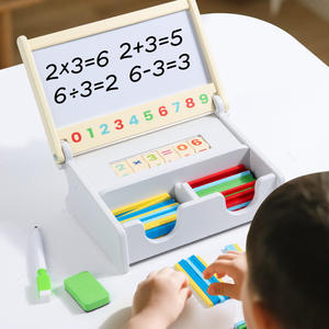 Boîte d'apprentissage des <span class=keywords><strong>math</strong></span>ématiques en bois avec bâtonnets de comptage et tableau blanc, jouet éducatif Montessori pour les tout-petits et les enfants d'âge préscolaire - Product Image 2