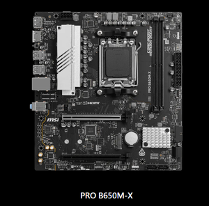 Placa base MSI PRO B650M‑X AMD B650 AM5 compatible con Ryzen 9000/8000/7000 DDR5 7800+(OC) 5G LAN M‑ATX - Product Image 1