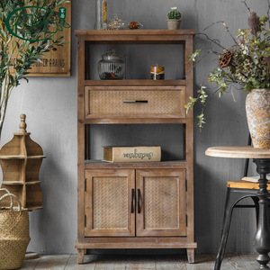Vintage Distressed <b>Sideboard</b> A60 Living Room Cabinet With <b>Storage</b> 3 Compartments American Country Style Decorative Furniture - Product Image 1