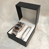 Ensemble de mode Poedagar 930, montre à quartz pour homme avec calendrier lumineux, bracelet en argent/or, style business, cadeau avec boîte