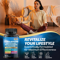 Capsules Corti-Soothe 13-en-1 à Marque Blanche OEM, Magnésium, Ashwagandha, L-Théanine, Soutien Anti-Stress, 60 Capsules Végétaliennes
