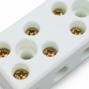 Bloc de bornes en céramique de porcelaine haute fréquence Aulipur 30A 500V~660V 16mm 4P, contacts en cuivre, connexion par vis, fil électrique - Product Image 5