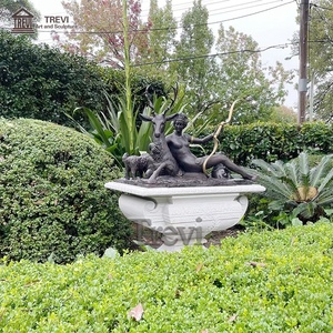 Escultura de decoración de jardín al aire libre, estatua de artemis y ciervo de bronce personalizada de tamaño real - Product Image 5