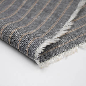 Hilo teñido 165gsm vestido camisa Material raya clásica <span class=keywords><strong>Inden</strong></span> 25% algodón 75% tela de lino - Product Image 2