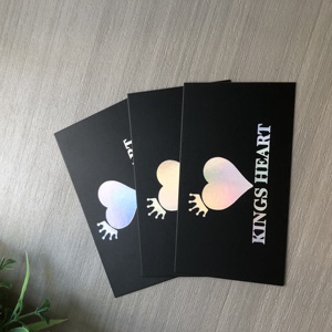 Tùy chỉnh sang trọng thẻ kinh doanh 300gsm giấy tráng Holographic bạc lá & Matte đen với biểu tượng tùy chỉnh - Product Image 5