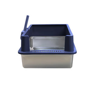 Bac à <span class=keywords><strong>litière</strong></span> pour <span class=keywords><strong>chat</strong></span> en acier inoxydable XXL, extra large, côtés hauts, sans odeur, anti-fuite d'urine, non collant. - Product Image 6