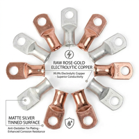 Terminales Eléctricos de Grado Industrial 4/0 3/0 2/0 1/0 AWG, Conector de Cable de Cobre Electrolítico Estañado, Tipo Campana, para Batería