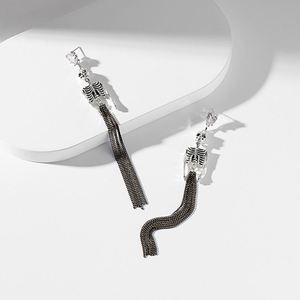 Long Skeleton DangleTassel <b>Earrings</b> Silver Color Retro Fashion Hanging Women <b>Earring</b> Halloween Jewelry Girls Funny <b>Earrings</b> 2022 - Product Image 4