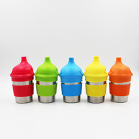 Bouteille d'eau en acier inoxydable de 10 oz sans BPA avec logo personnalisé, biberon pour enfants, tasse à eau avec embout en silicone et manchon de protection – Vente en gros