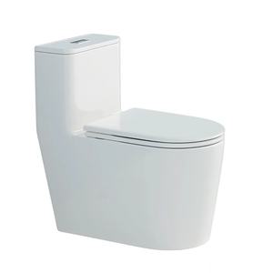 Lavado de inodoro de cerámica blanca ecológica Diseño moderno para baño S-Trap Drenaje barato - Product Image 1