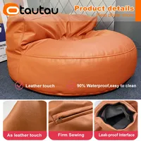 Housse de pouf en similicuir OTAUTAU sans rembourrage pour adultes et enfants, canapé de sol, pouf ottoman, tabouret, chaise SF013