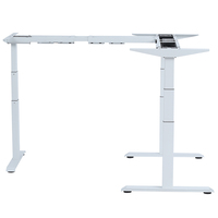 Ada en forme de L électrique réglable en hauteur à trois pieds et trois moteurs cadre de bureaux pour ordinateur portable debout avec angle de 90