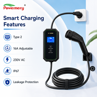 Chargeur EV portable 3,5 kW 16A Type 2 230V AC avec câble de charge domestique et prise personnalisée pour usage domestique en Europe, état neuf