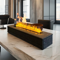 Cheminée électrique encastrée à vapeur d'eau 3D sur mesure, à brume ultrasonique, avec WIFI, décorative pour hôtel et villa
