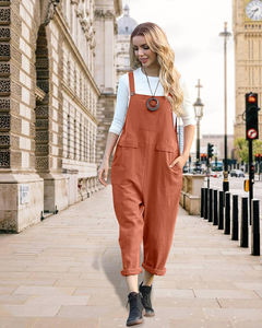 Combinaison ample décontractée pour femmes en rayonne et polyester, vêtements de travail, <span class=keywords><strong>salopette</strong></span> ample avec poches pour tous les jours, tenue de rue pour les vacances - Product Image 1