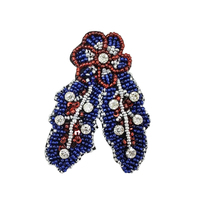 Applique florale en strass faite à la main pour vêtements et sacs DIY, lavable, à coller, broderie florale décorative
