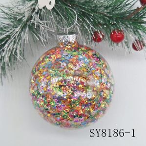 Nuevas Decoraciones Navideñas 2024, Bola de Cristal Transparente de 8 cm con Polvo Brillante Arcoíris en el Interior - Product Image 5