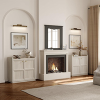 Buffet d'entrée en chêne blanc avec 2 portes, meuble de rangement direct usine pour salon