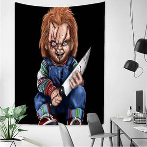 <span class=keywords><strong>Película</strong></span> de terror el payaso regresa tapiz colgante de pared Horrible juego de niños Chucky carnicero monja Halloween tapiz decoración de dormitorio - Product Image 4