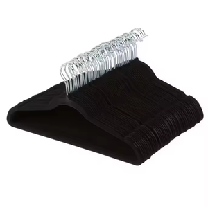Cintres pour manteaux et t-shirts pour adultes, de haute qualité, <span class=keywords><strong>pas</strong></span> <span class=keywords><strong>cher</strong></span>, <span class=keywords><strong>cintre</strong></span> antidérapant en velours noir à vendre - Product Image 5