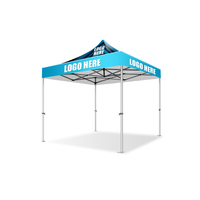 Tente pliante de type marquee avec impression numérique de logo personnalisé, épaissie, robuste, durable, pour l'extérieur, 10x10 pieds, facile à transporter
