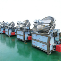 Machine à Frire Automatique à Gaz pour Chips de Pommes de Terre, Tranches de Bananes et Cacahuètes, avec Agitation Automatique et Égouttoir Intégré