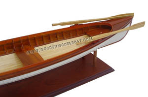 Skiff sur le fleuve Saint-Laurent de haute qualité modèle de bateau en bois fabriqué à la main cadeau de nouveauté - Product Image 2