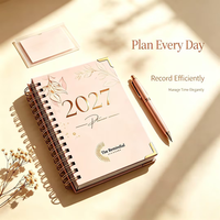Agenda journalier et hebdomadaire personnalisable 2027 avec impression sur mesure, reliure spirale, planificateur de voyage avec boîte, reliure cousue, cadeau