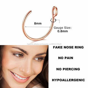 20G de la joyería Piercing de 8mm <span class=keywords><strong>falso</strong></span> anillo de la nariz de <span class=keywords><strong>aro</strong></span> de <span class=keywords><strong>labio</strong></span> tabique de la nariz anillo - Product Image 4