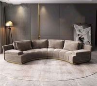 2026 Meistverkauftes Italienisches Beliebtes Wohnzimmer-Sofa Halbrund Halbkreisförmig Modular Mondförmig Samt Modern Halbrunde Sofas