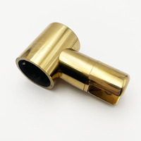 Chine Fournisseur T Type Or Brillant 25mm Support de Tuyau Rond Douche Porte Coulissante en Verre Connecteur de Tube