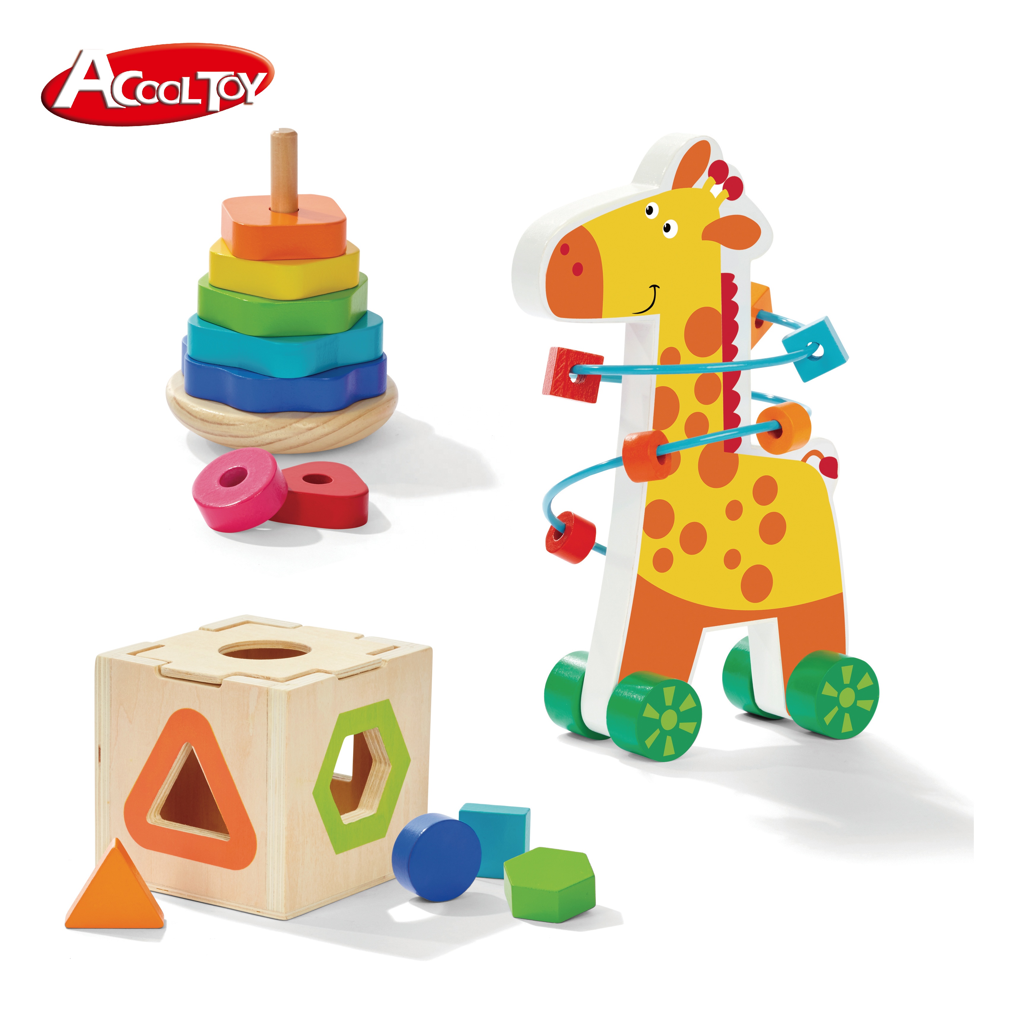 Игрушка Монтессори, детские игрушки, Подарочная коробка, игрушка жираф, трио, развивающая игрушка для детей, обучающие игрушки для детей, деревянные