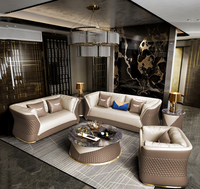 Luxuriöses Echtleder Modulares Sofa-Set Modernes Designer Wohnzimmer-Kombinationsmöbel für Hotel & Villa