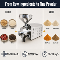 Machine à moudre le riz 1420 tr/min 2,2 kW, moulin à farine en acier inoxydable pour grains de café, maïs, blé