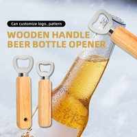 Ouvre-bouteille personnalisé avec logo, petit manche en bois, cadeau promotionnel pour mariage, bar, fête, tire-bouchon et ouvre-bouteilles