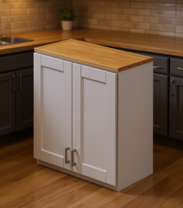 Mobile da Cucina Bianco Stile Shaker Sunique Sydney 27x30x12 Pollici, 2 Ante, 2 Ripiani, Design Moderno, Costruzione in MDF - Product Image 2