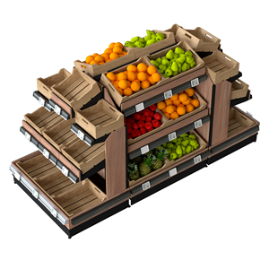 Equipo de Supermercado para Frutas y Verduras a Buen Precio Góndola de Tienda Estante de <span class=keywords><strong>3</strong></span> Niveles con Canasta Mesa de Exhibición de Alimentos Frescos - Product Image 3