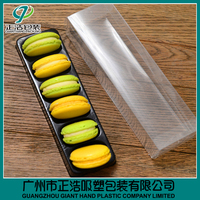 Vente en gros Boîte d'emballage transparente pour macarons en plastique avec plateau intérieur blister pour desserts alimentaires