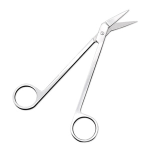 Ciseaux à gaze entièrement en acier inoxydable, forme coudée, pour usage domestique et maquillage - Product Image 1