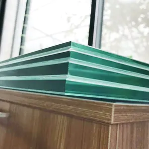 12mm thk bullet proof triple laminated glass for exterior glass wall