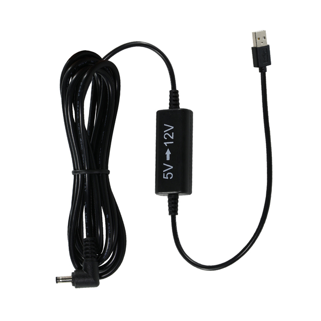USB to Right-Angle DC 5V to 12V Step-Up Power Cable - Voltage Booster Adapter for Router, LED Strip, Camera, Fan